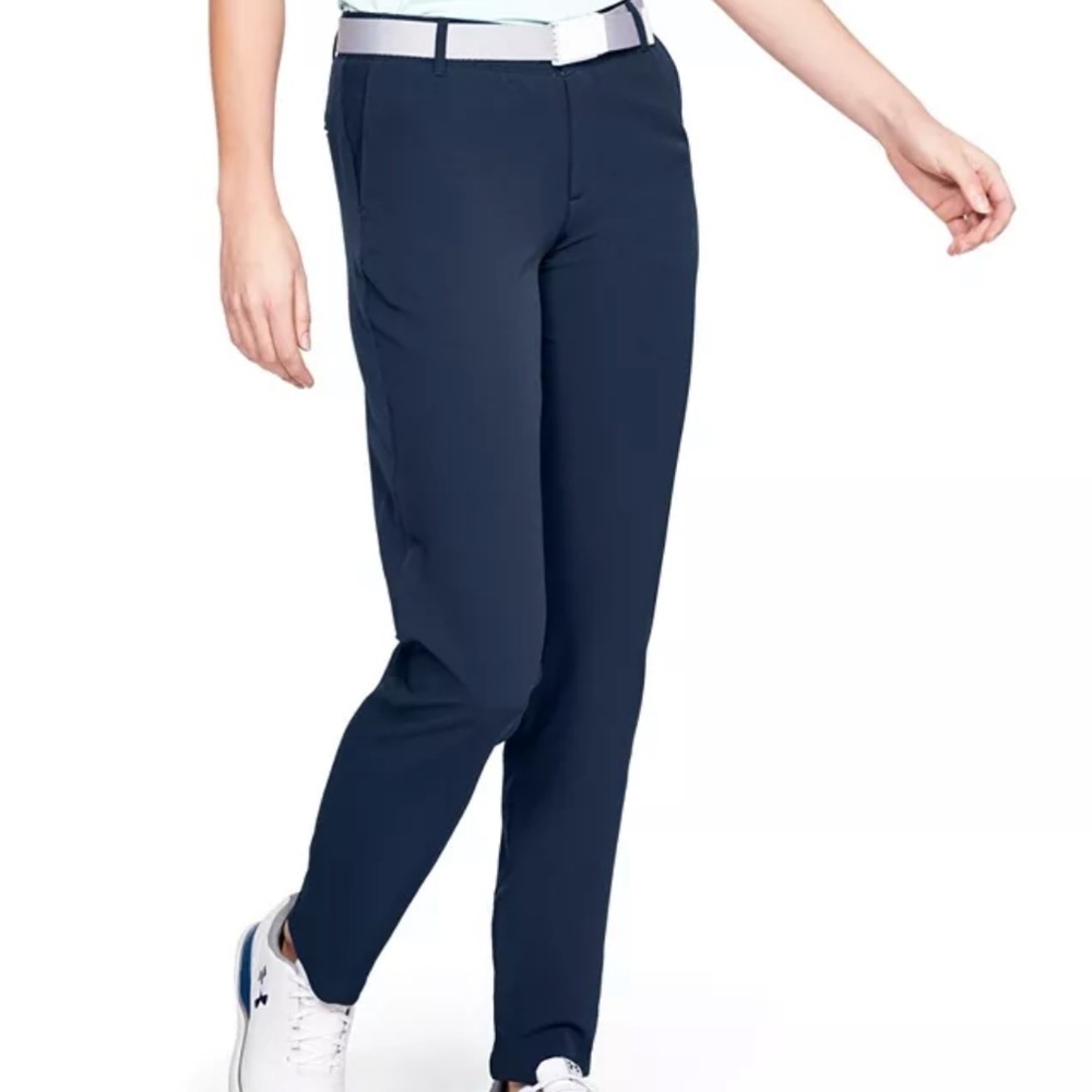 Under Armour Links High Rise Pull On Stretch Golf Pants Navy Size 10 NWT